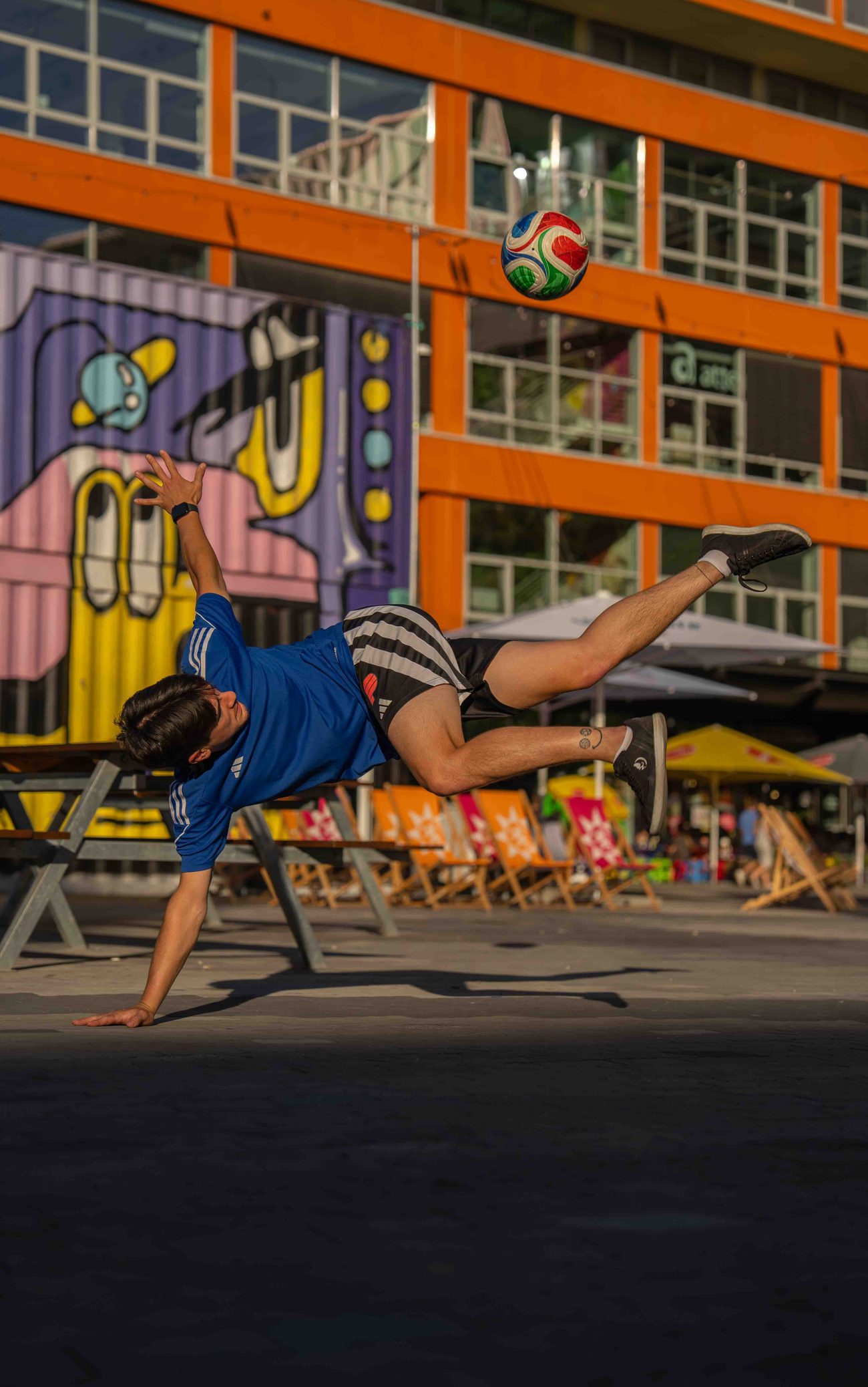 Sportfotografie München, Fußball-Freestyle im Werksviertel